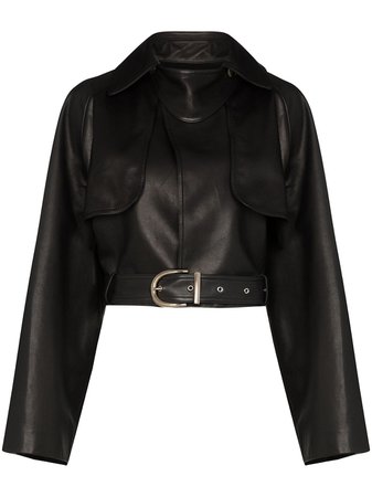 Khaite Krista Cropped Leather Jacket Ss20 | Farfetch.com