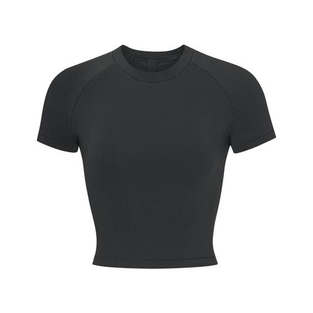 New Vintage Cropped Raglan T-Shirt - Washed Onyx | SKIMS