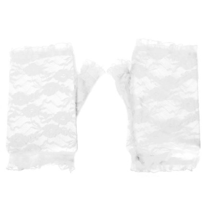Fingerless Lace Gloves – White
