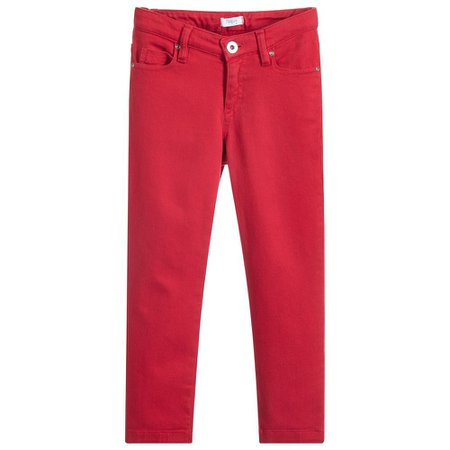 Foque - Boys Red Cotton Jeans | Childrensalon Outlet