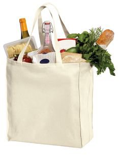 Heavy Cotton Twill Over-the-Shoulder Reusable Grocery Canvas Tote Bag