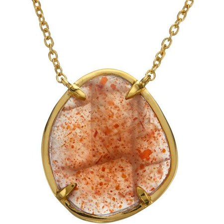 Orange Speckled Stone Necklace