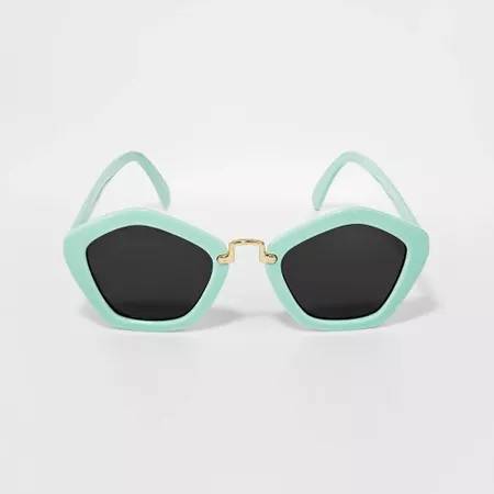 Girls' Geometric Sunglasses - Cat & Jack Turquoise : Target