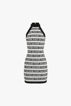 ‎ ‎ ‎Short Knit Dress With Balmain Logo Print ‎ for ‎Women‎ - Balmain.com