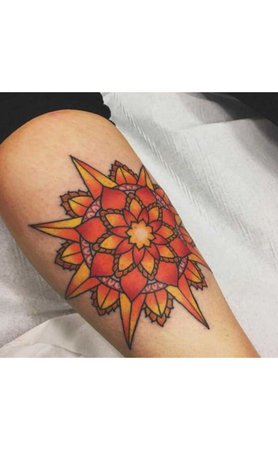 orange sun tattoo
