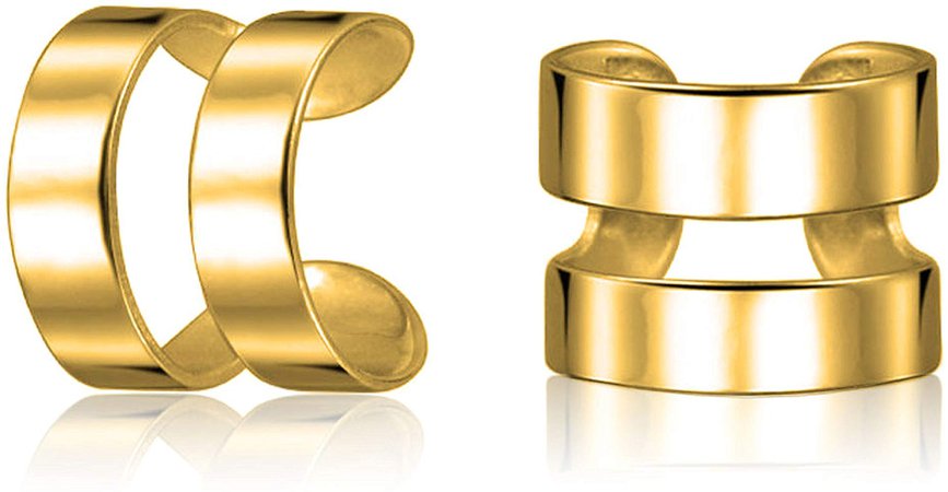 Unisex Minimalist Geometric Split Band Cartilage Ear Cuff Earrings Helix Non Pierced 14K Gold Plated 925 Sterling Silver: Amazon.ca: Jewelry