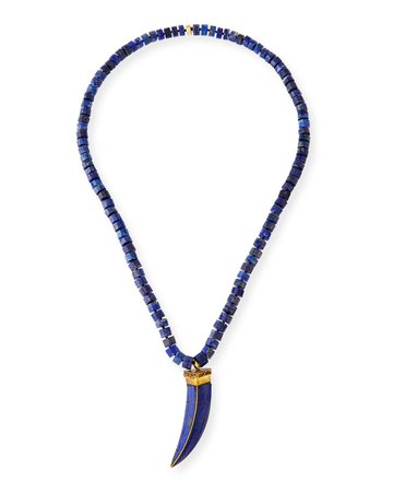 NEST Jewelry 37" Lapis Tusk Pendant Necklace