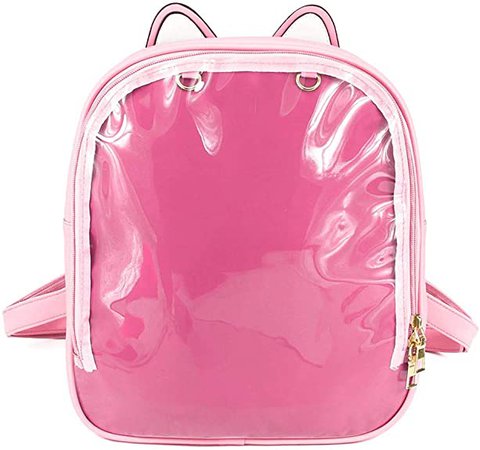 Ita Bag Ita Backpack Cat Ears Candy Leather Daypack Clear Window School Bag Girls Beach Bag (Green): Shoes
