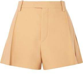 Pleated Wool-blend Shorts
