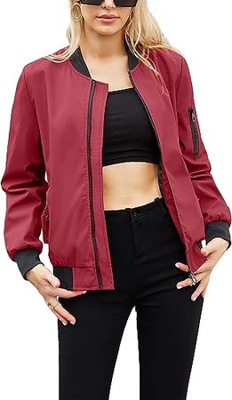 Amazon.com: Silly Turtle Womens Bomber Jackets Zipper Lightweight Shacket Stand Collar Outerwear with Pockets : Clothing, Shoes & Jewelry