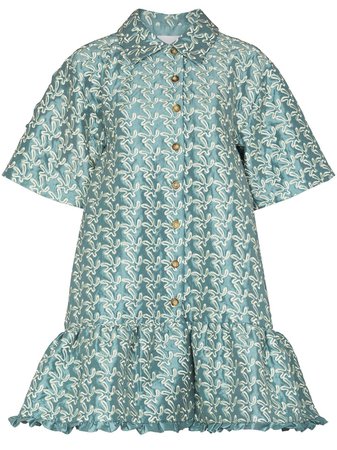 Shop Kika Vargas Gerty floral-jacquard minidress with Express Delivery - FARFETCH
