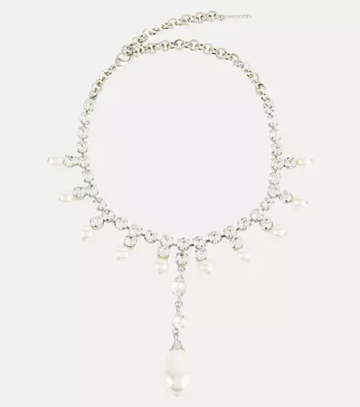Embellished Necklace in Silver - Alessandra Rich | Mytheresa