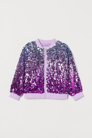 Sequined Bomber Jacket - Purple/ombre - Kids | H&M US