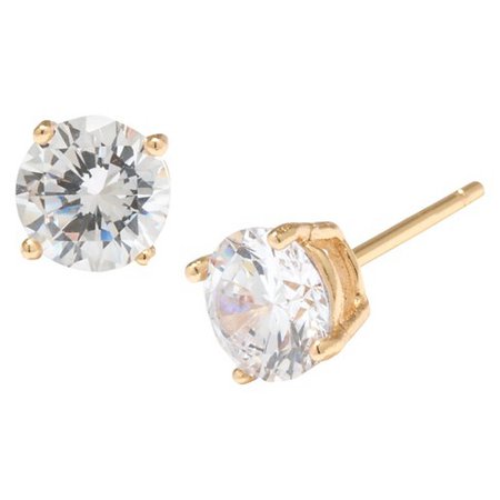 Target Gold Over Sterling Silver Round Cubic Zirconia Stud Earrings