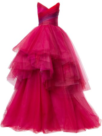 Monique Lhuillier Layered Tulle Ball Gown - Farfetch