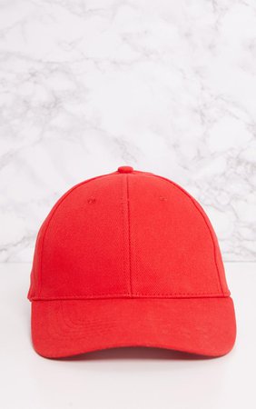 Red Baseball Cap | PrettyLittleThing USA