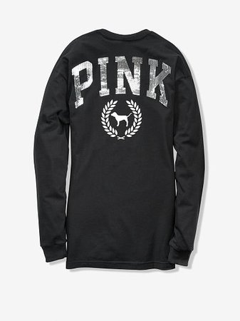 Bling Long Sleeve Campus Tee - PINK - Victoria's Secret