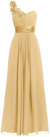 DHS Bridesmaid Dress Long Evening Dress Prom Dress Evening Gowns Empire 26 Plus Gold at Amazon Women’s Clothing store