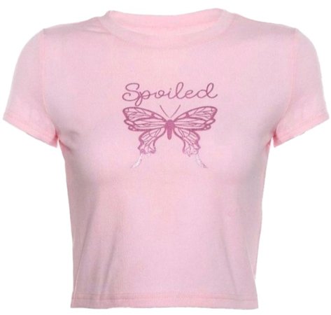 spoiled pink butterfly top