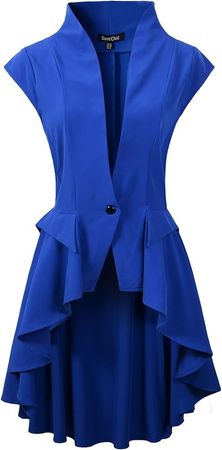 long blue skirted waistcoat