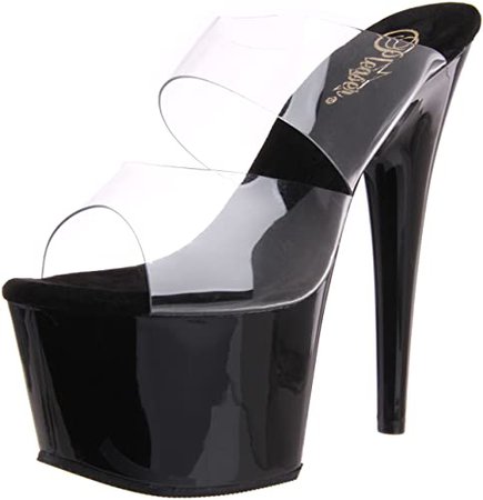 (Black) Pleaser Women's Adore-702 Sandal | Platforms & Wedges