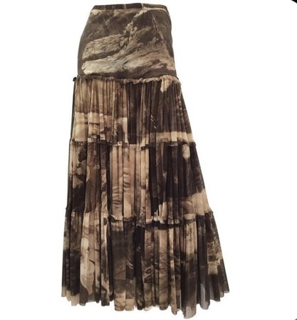 mesh printed midi long skirt Jean Paul geutier
