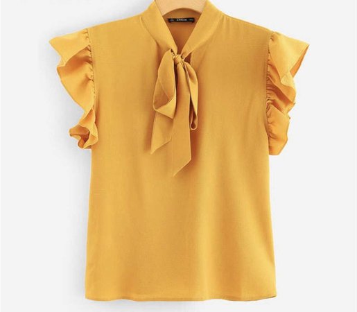 mustard blouse