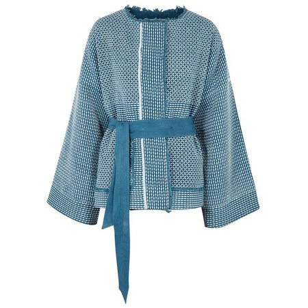 View fullscreen Elizabeth and James Women's Blue Hayden Embroidered Cotton Jacket - Google'da Ara