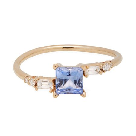 One of a Kind Blue Princess Crossover Ring - Wwake