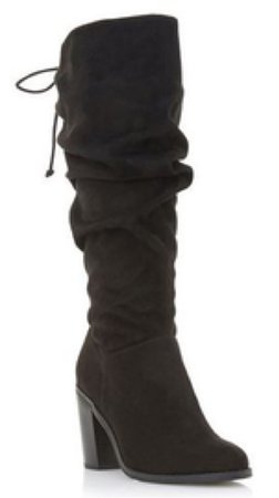 Head Over Heels by Dune Black 'Tammarra' mid block heel knee high boots