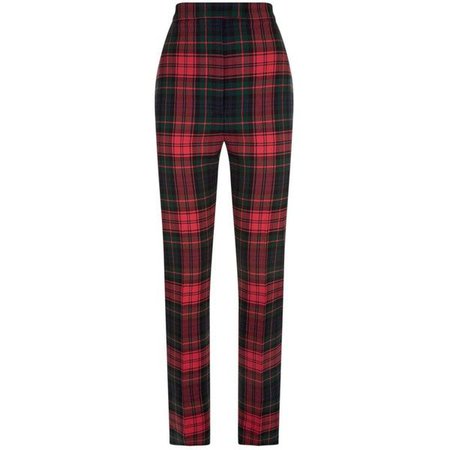 Burberry | Tartan wool high-waisted pants