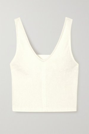 Coco Cropped Terry Tank - White