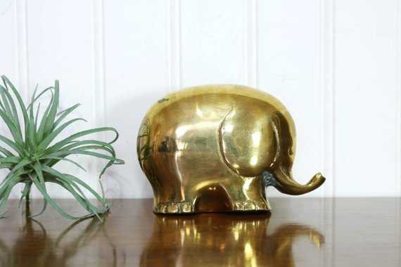 Brass Elephant Vintage Elephant Figurine Brass Animals Home