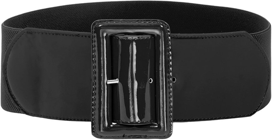 Women's Wide Patent Leather Fashion Belt Black, Small at Amazon Women’s Clothing store