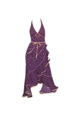 Purple yellow halter midi dress - Clipped by @White_Oleander