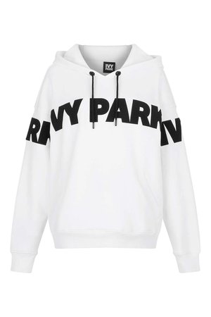 Chenille Oversized Hoodie By Ivy Park white
