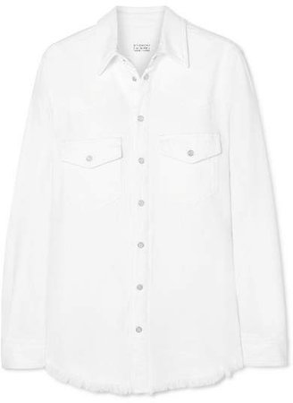 Frayed Denim Shirt - White