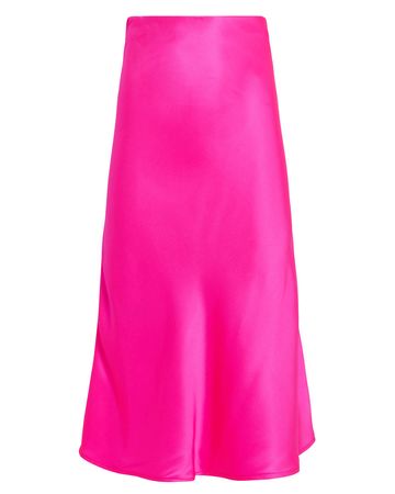 Fuchsia Bias-Cut Silk Skirt | INTERMIX®
