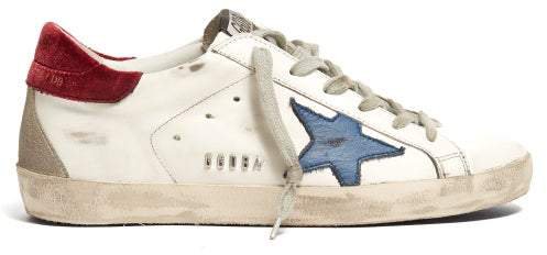 Superstar Leather Trainers - Womens - White Navy