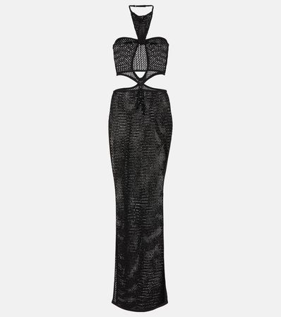 Cutout Cotton Blend Maxi Dress in Black - Aya Muse | Mytheresa