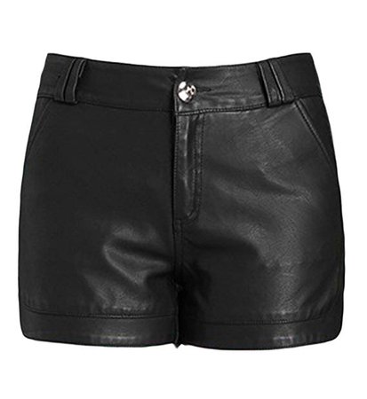 Faux Black Leather Shorts