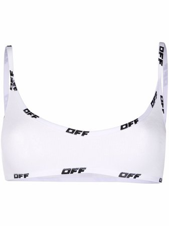 Farfetch Off-White logo-tape Detail Bralette - Farfetch