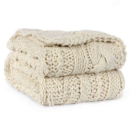 Berkshire Fisherman Hand-Knit Cable Throw | Bed Bath & Beyond