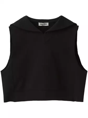 Miu Miu Sleeveless vest Cropped Fleece Sweatshirt - Farfetch