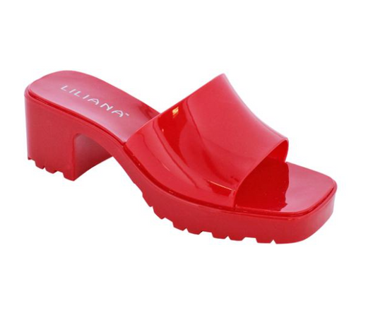 red jelly heel slides