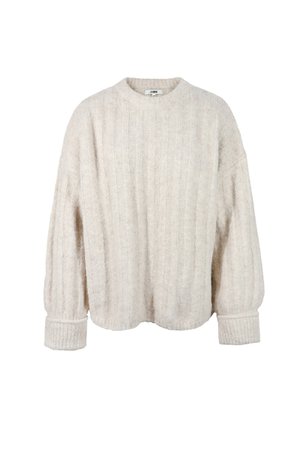 Beige Emilie Oat Fuzzy Sweater | J.ING Women's Sweaters