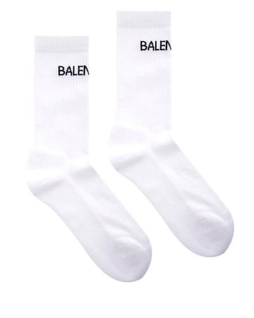 Balenciaga Cotton Logo Socks in White for Men - Lyst