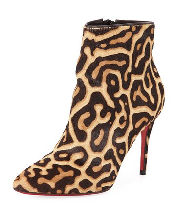 Christian Louboutin Eloise Leopard Red Sole Booties