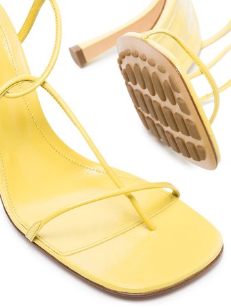Bottega Veneta Yellow 90 Leather Sandals - Farfetch