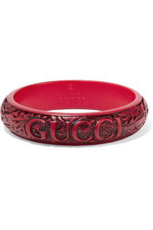 Gucci | Logo-engraved resin bangle | NET-A-PORTER.COM